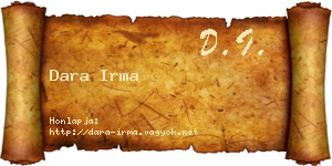 Dara Irma névjegykártya